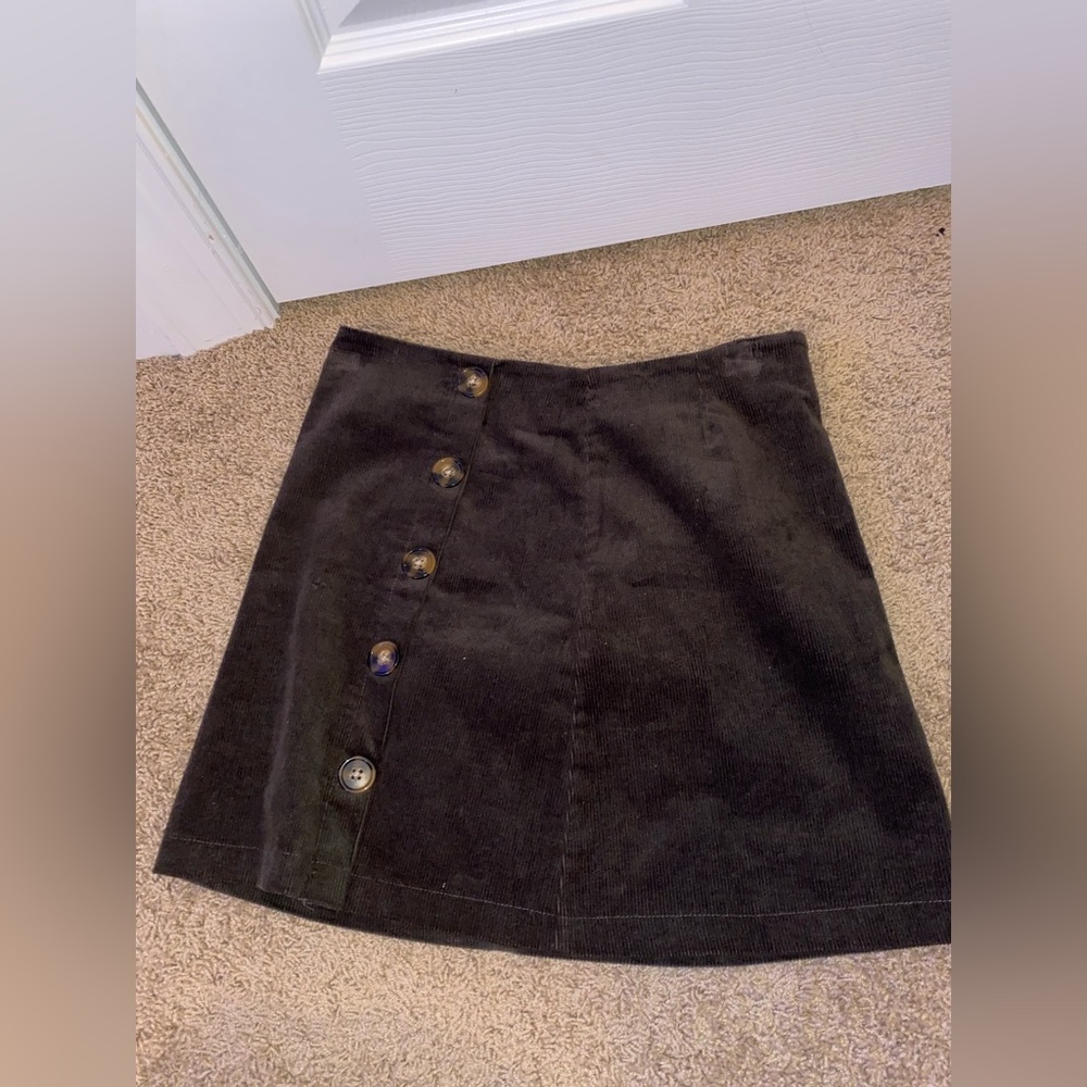 Corduroy Button Skirt